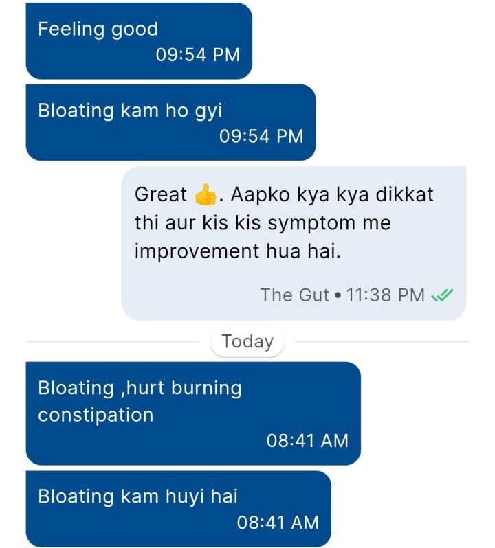 Customer is talking about how their well their Bloating got treated using MindFlora.