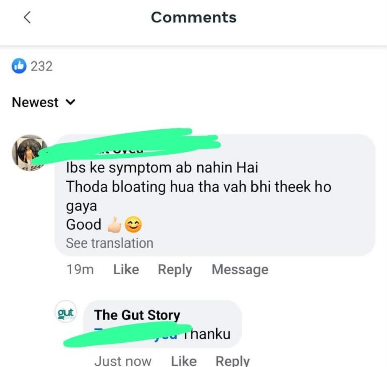 Customer is talking about how their well their IBS got treated using MindFlora.