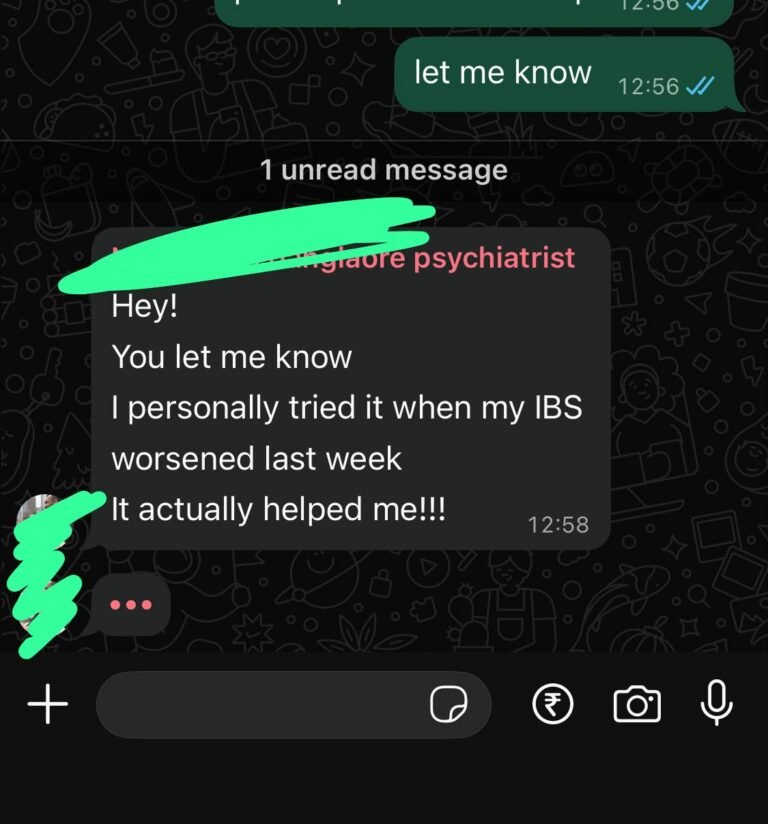 Customer is talking about how their well their IBS got treated using MindFlora.