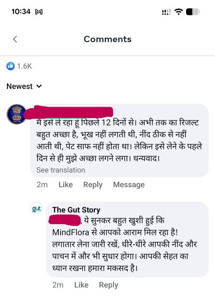 Customer is talking about how their well they sleep now and also how their acidity got treated using MindFlora.