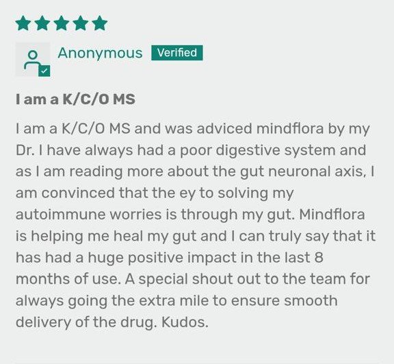 Customer is talking about how their well their digestive issues got treated using MindFlora.