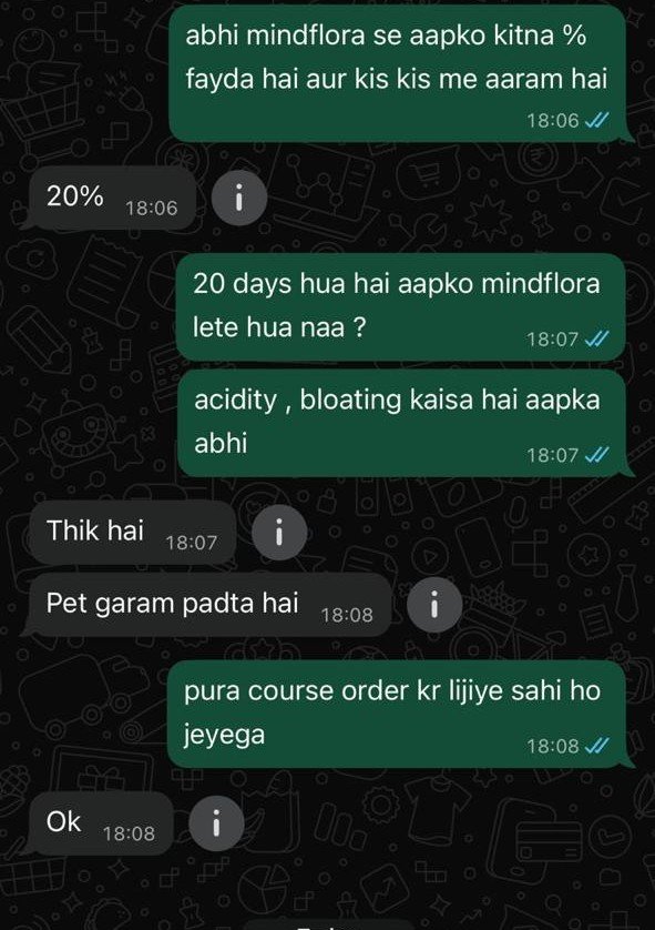 Customer is talking about how their well their acidity got treated using MindFlora.